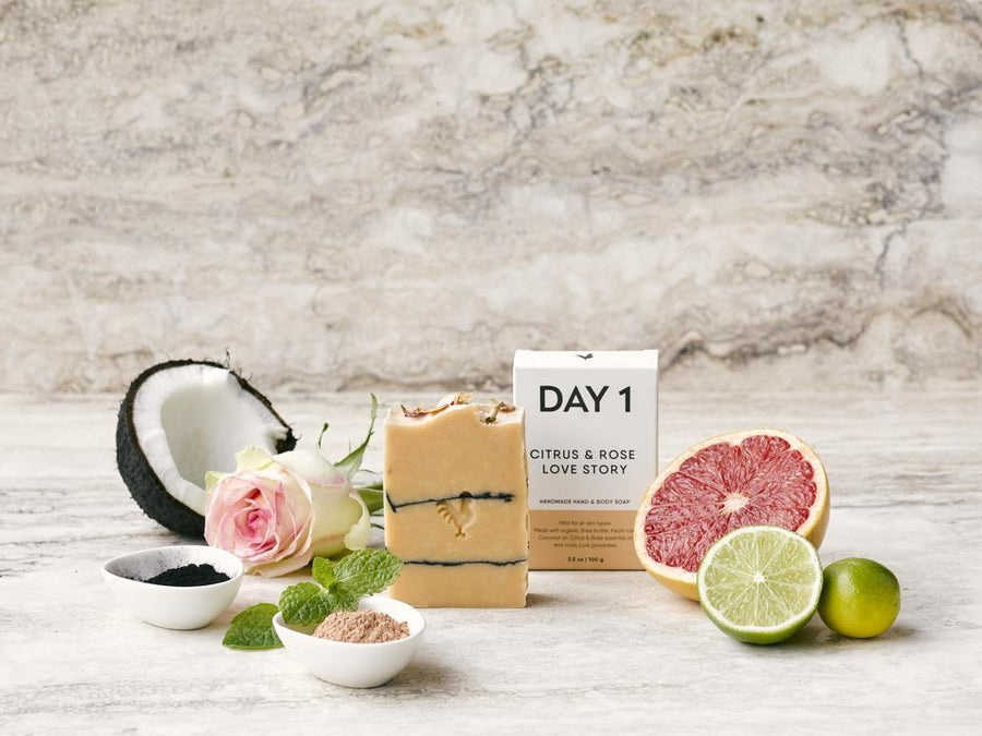 DAY 1 HAND & BODY SOAP CITRUS & ROSE LOVE STORY
